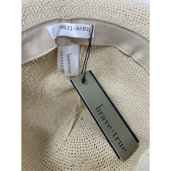 Brave & True Crenshaw Bucket Hat Natural Straw Summer Sun Hat One Size NWT - Picture 6 of 8